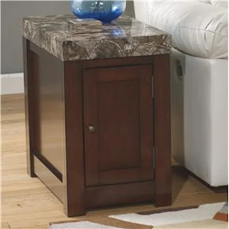 Chair Side End Table with Door